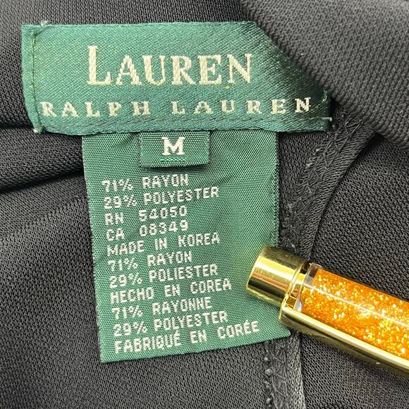 Lauren Ralph Lauren Black Sleeveless Halter Striped Star Artsy Long Flowy Dress - Picture 6 of 9